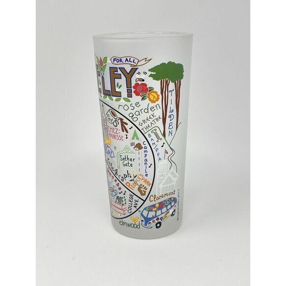 UC Berkeley Collegiate City Drinking Frosted Highball Glass Cat Studio 2017 - Picture 3 of 7